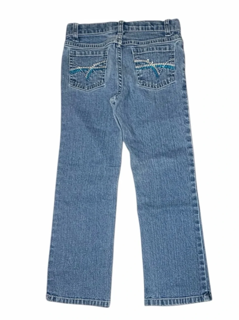 Circo Girls Size 5 Blue Bootcut Jeans Rhinestone Y2K Adjustable Waist